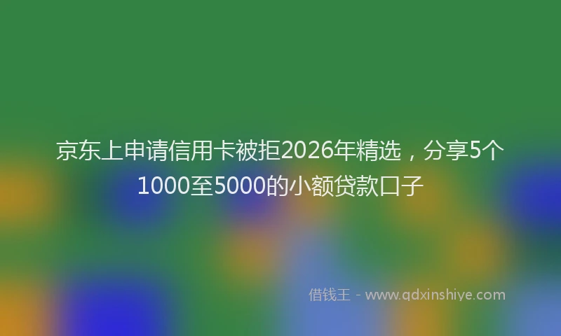 京东上申请信用卡被拒2026年精选，分享5个1000至5000的小额贷款口子