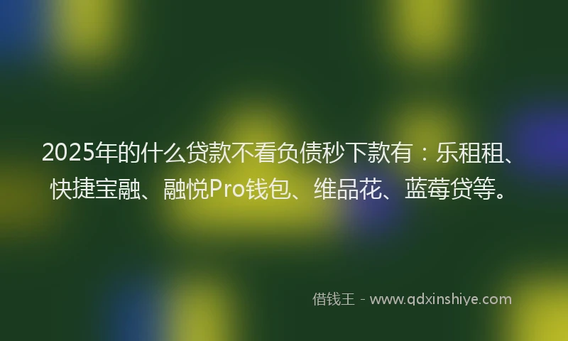2025年的什么贷款不看负债秒下款有：乐租租、快捷宝融、融悦Pro钱包、维品花、蓝莓贷等。