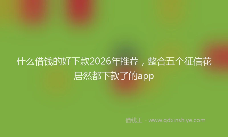什么借钱的好下款2026年推荐，整合五个征信花居然都下款了的app