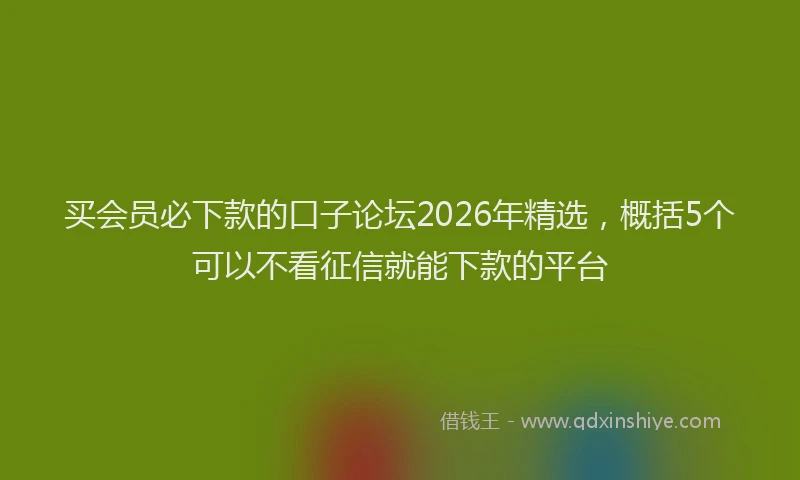 买会员必下款的口子论坛2026年精选，概括5个可以不看征信就能下款的平台