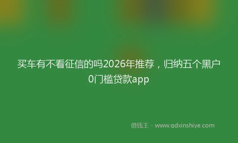 买车有不看征信的吗2026年推荐，归纳五个黑户0门槛贷款app