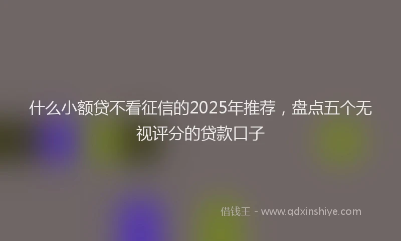 什么小额贷不看征信的2025年推荐，盘点五个无视评分的贷款口子