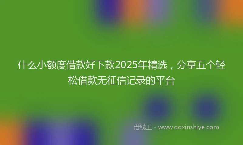 什么小额度借款好下款2025年精选，分享五个轻松借款无征信记录的平台