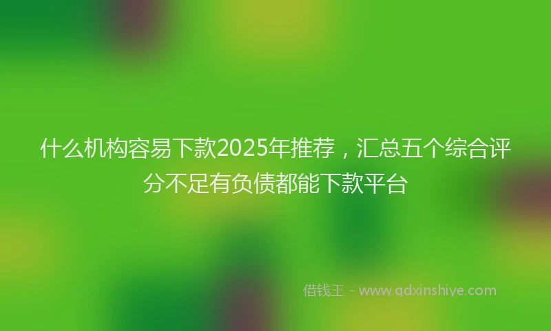 什么机构容易下款2025年推荐,汇总五个综合评分不足有负债都能下款平台