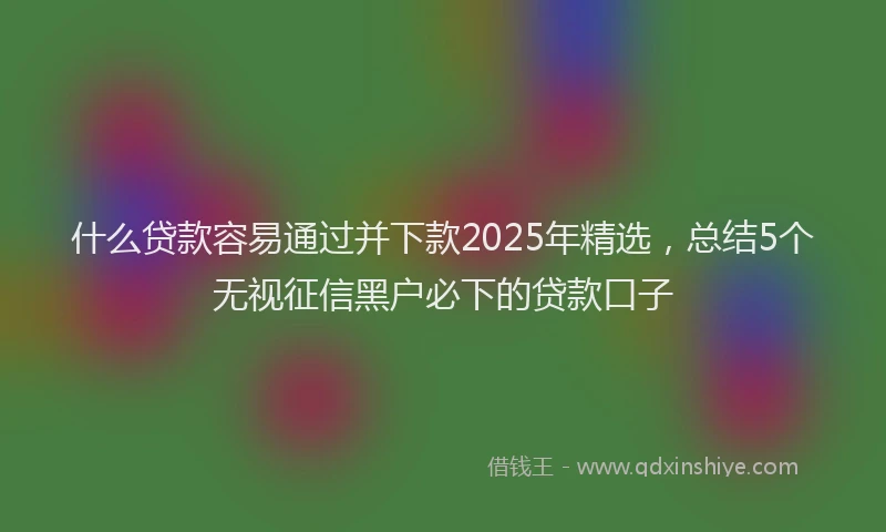 什么贷款容易通过并下款2025年精选,总结5个无视征信黑户必下的贷款口子