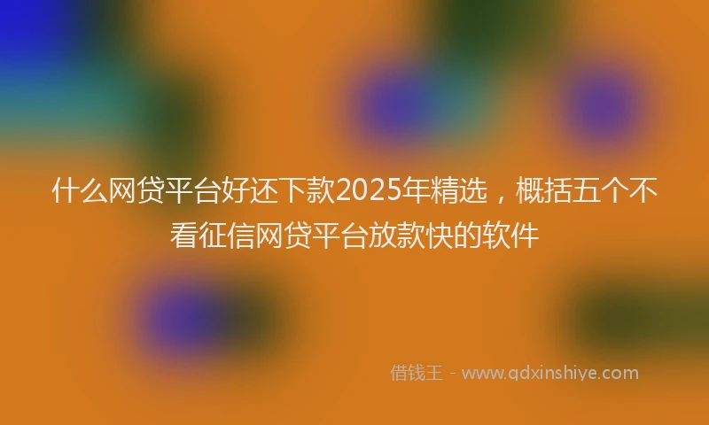 什么网贷平台好还下款2025年精选，概括五个不看征信网贷平台放款快的软件