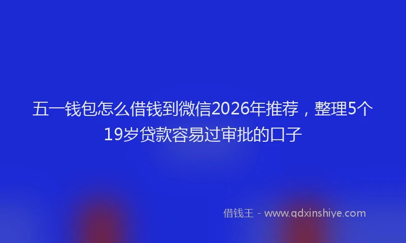五一钱包怎么借钱到微信2026年推荐,整理5个19岁贷款容易过审批的口子