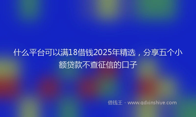 什么平台可以满18借钱2025年精选，分享五个小额贷款不查征信的口子