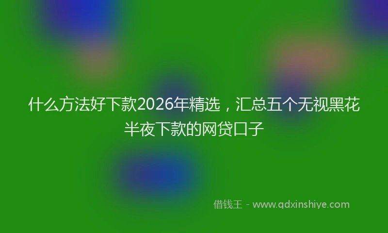 什么方法好下款2026年精选，汇总五个无视黑花半夜下款的网贷口子