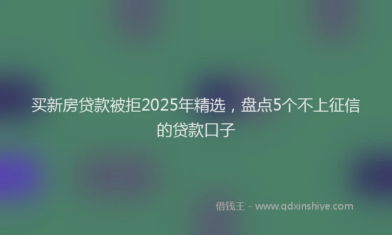 买新房贷款被拒2025年精选，盘点5个不上征信的贷款口子