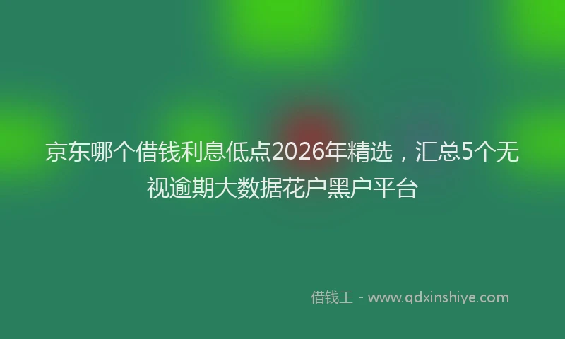 京东哪个借钱利息低点2026年精选，汇总5个无视逾期大数据花户黑户平台