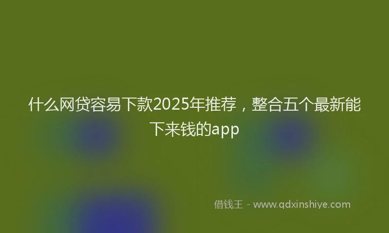 什么网贷容易下款2025年推荐，整合五个最新能下来钱的app