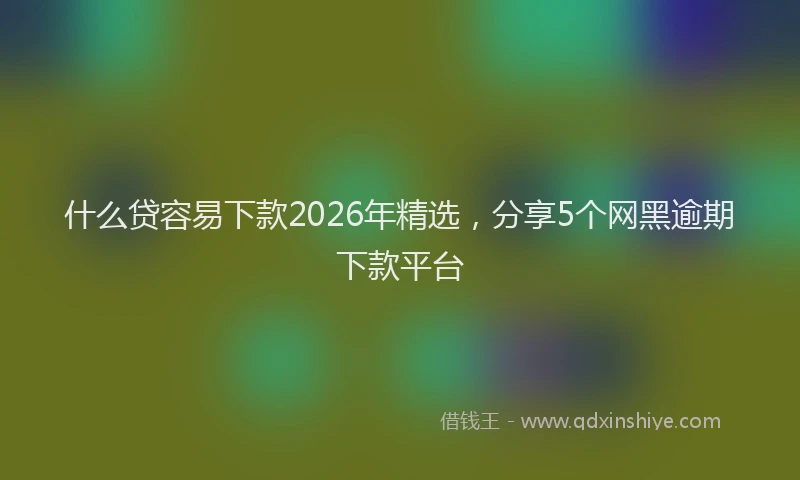 什么贷容易下款2026年精选,分享5个网黑逾期下款平台