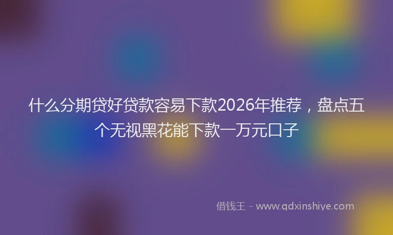 什么分期贷好贷款容易下款2026年推荐，盘点五个无视黑花能下款一万元口子