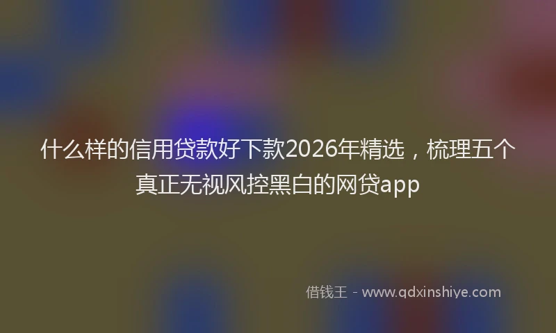 什么样的信用贷款好下款2026年精选，梳理五个真正无视风控黑白的网贷app