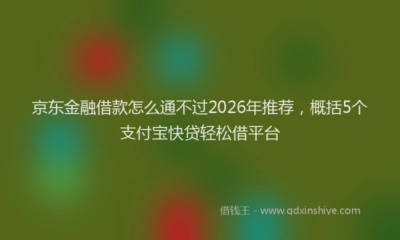 京东金融借款怎么通不过2026年推荐，概括5个支付宝快贷轻松借平台