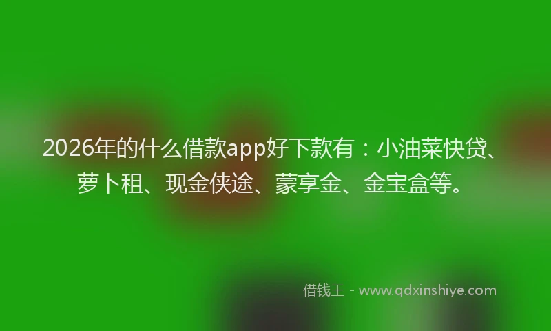 2026年的什么借款app好下款有：小油菜快贷、萝卜租、现金侠途、蒙享金、金宝盒等。