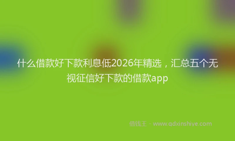 什么借款好下款利息低2026年精选,汇总五个无视征信好下款的借款app