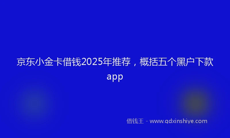 京东小金卡借钱2025年推荐，概括五个黑户下款app