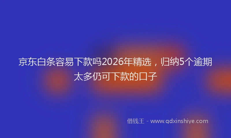 京东白条容易下款吗2026年精选，归纳5个逾期太多仍可下款的口子