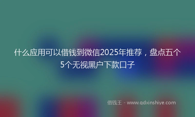 什么应用可以借钱到微信2025年推荐，盘点五个5个无视黑户下款口子