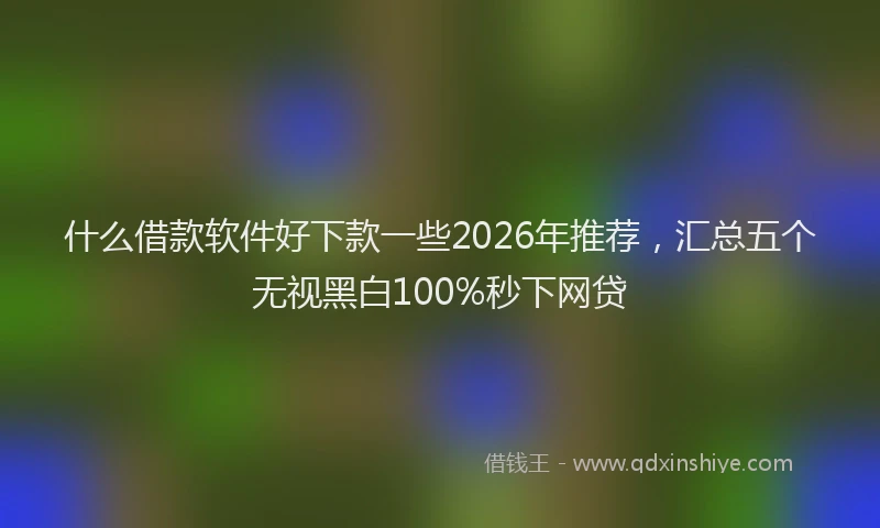 什么借款软件好下款一些2026年推荐，汇总五个无视黑白100%秒下网贷