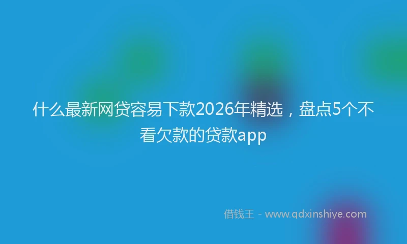 什么最新网贷容易下款2026年精选，盘点5个不看欠款的贷款app