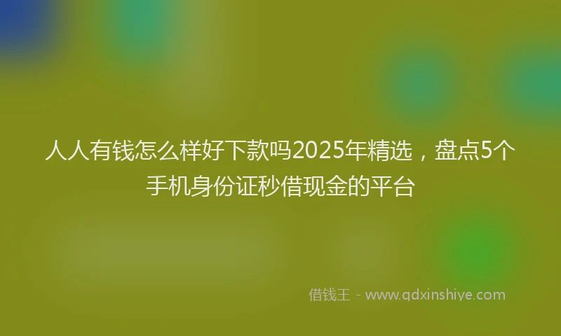 人人有钱怎么样好下款吗2025年精选,盘点5个手机身份证秒借现金的平台