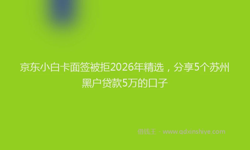 京东小白卡面签被拒2026年精选，分享5个苏州黑户贷款5万的口子
