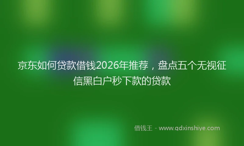 京东如何贷款借钱2026年推荐，盘点五个无视征信黑白户秒下款的贷款