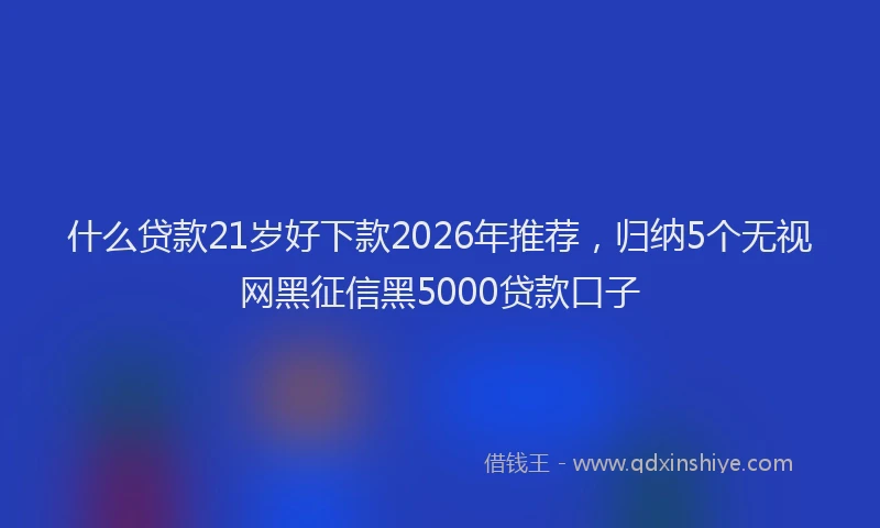 什么贷款21岁好下款2026年推荐,归纳5个无视网黑征信黑5000贷款口子