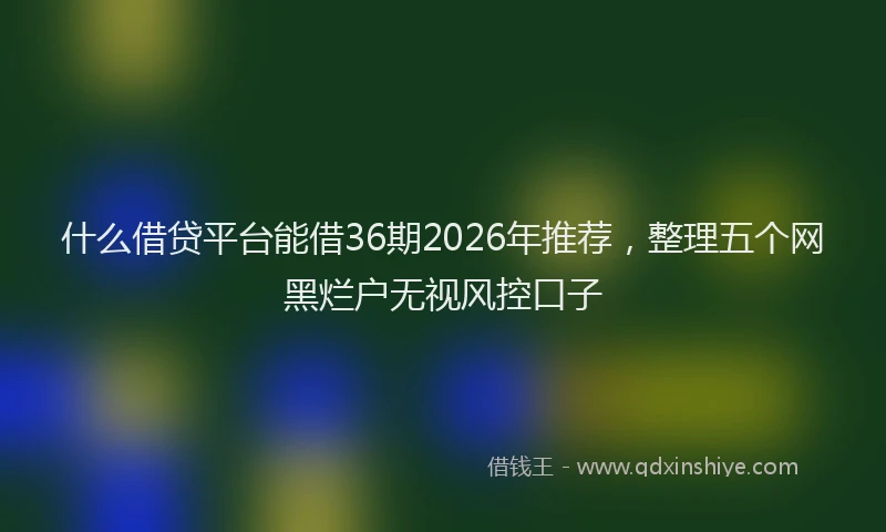 什么借贷平台能借36期2026年推荐，整理五个网黑烂户无视风控口子