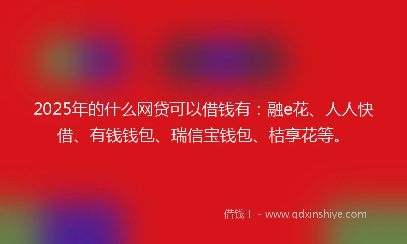 2025年的什么网贷可以借钱有：融e花、人人快借、有钱钱包、瑞信宝钱包、桔享花等。
