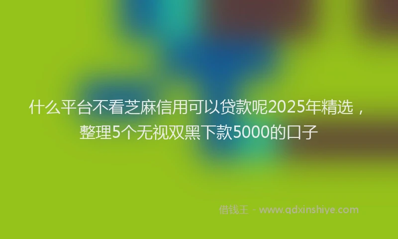 什么平台不看芝麻信用可以贷款呢2025年精选，整理5个无视双黑下款5000的口子
