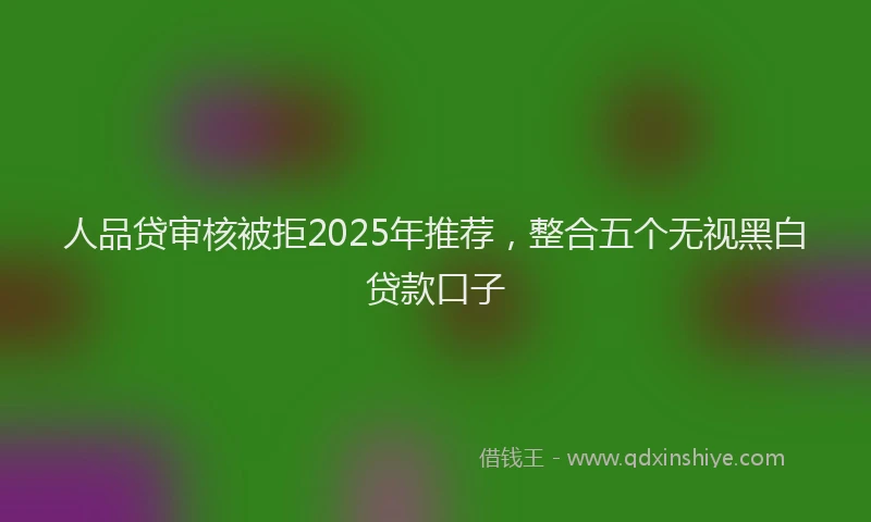 人品贷审核被拒2025年推荐，整合五个无视黑白贷款口子