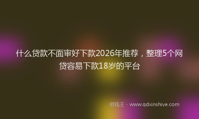 什么贷款不面审好下款2026年推荐，整理5个网贷容易下款18岁的平台