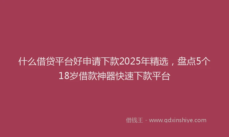 什么借贷平台好申请下款2025年精选，盘点5个18岁借款神器快速下款平台