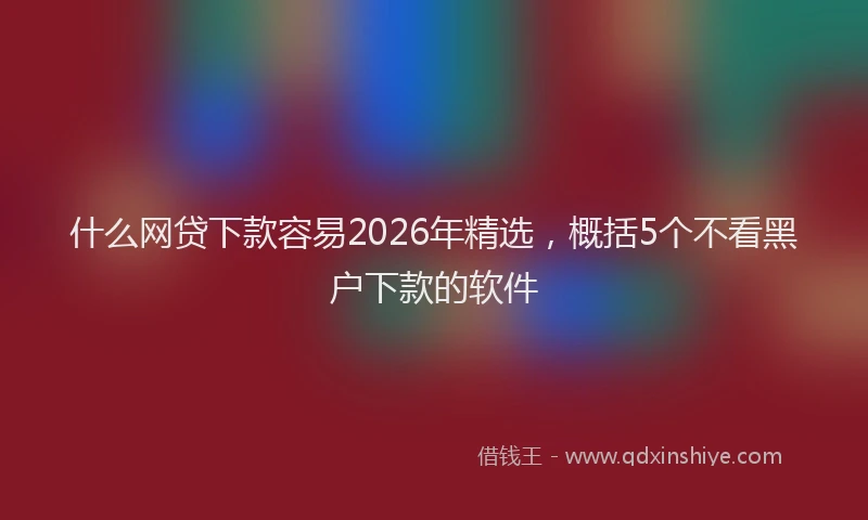 什么网贷下款容易2026年精选，概括5个不看黑户下款的软件