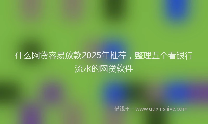 什么网贷容易放款2025年推荐，整理五个看银行流水的网贷软件