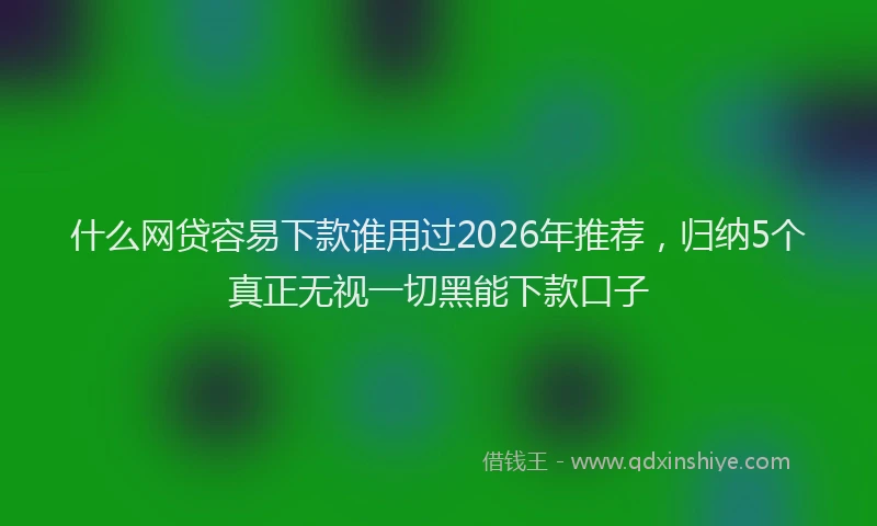 什么网贷容易下款谁用过2026年推荐,归纳5个真正无视一切黑能下款口子