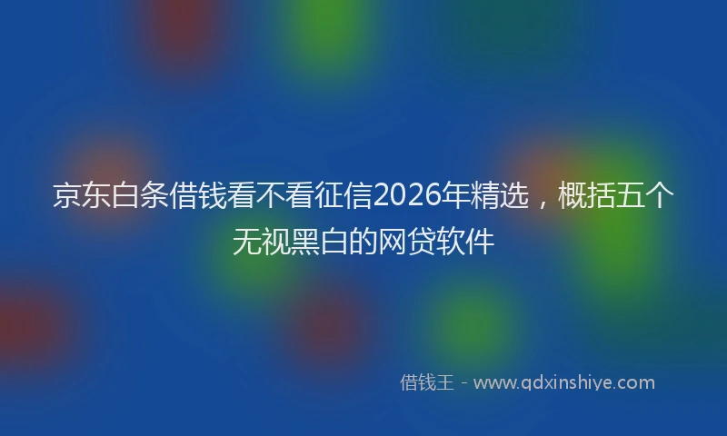 京东白条借钱看不看征信2026年精选，概括五个无视黑白的网贷软件