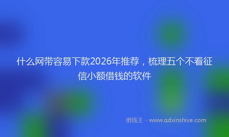 什么网带容易下款2026年推荐，梳理五个不看征信小额借钱的软件