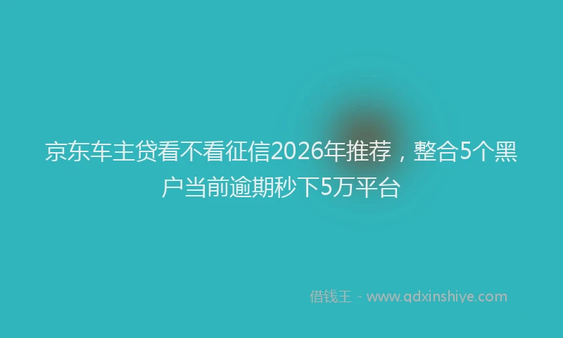京东车主贷看不看征信2026年推荐，整合5个黑户当前逾期秒下5万平台