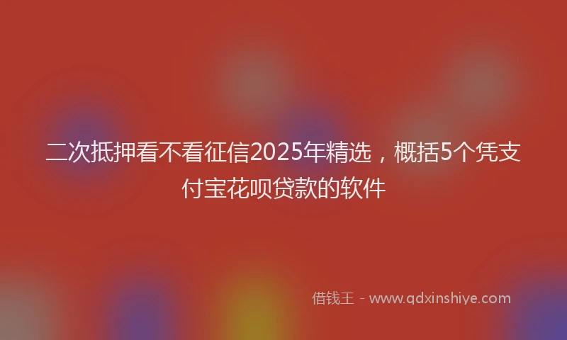 二次抵押看不看征信2025年精选，概括5个凭支付宝花呗贷款的软件