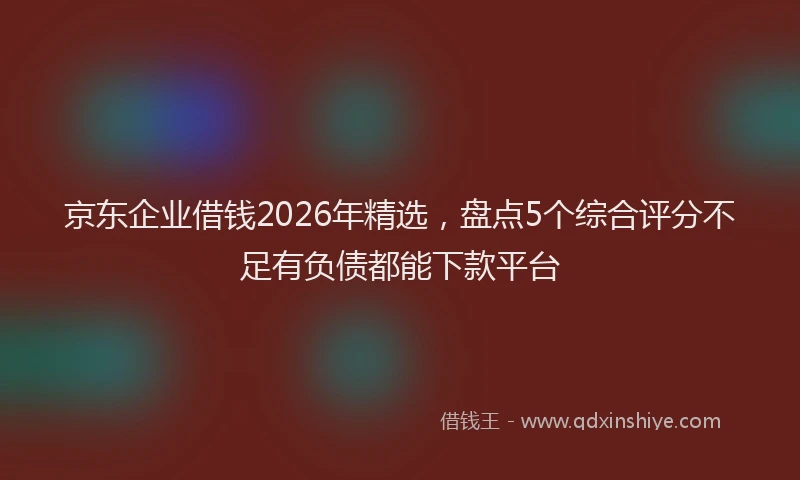 京东企业借钱2026年精选，盘点5个综合评分不足有负债都能下款平台