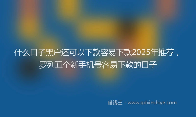 什么口子黑户还可以下款容易下款2025年推荐，罗列五个新手机号容易下款的口子