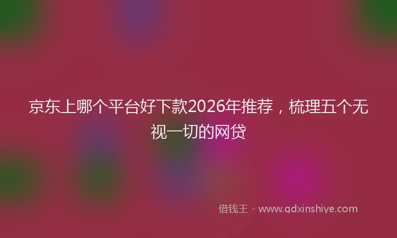 京东上哪个平台好下款2026年推荐，梳理五个无视一切的网贷