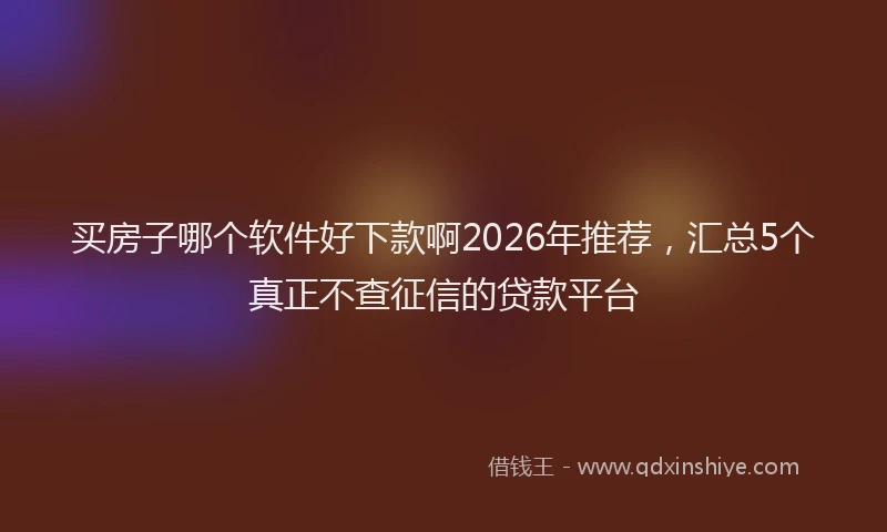 买房子哪个软件好下款啊2026年推荐,汇总5个真正不查征信的贷款平台