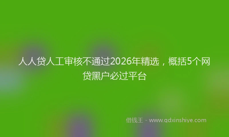 人人贷人工审核不通过2026年精选,概括5个网贷黑户必过平台