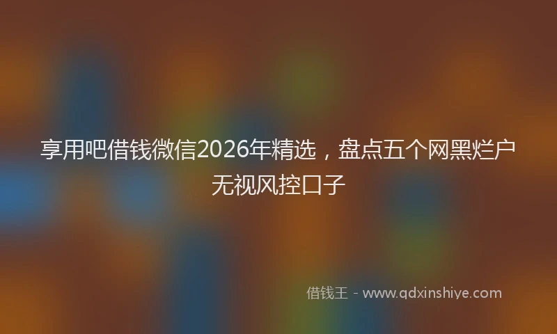 享用吧借钱微信2026年精选,盘点五个网黑烂户无视风控口子